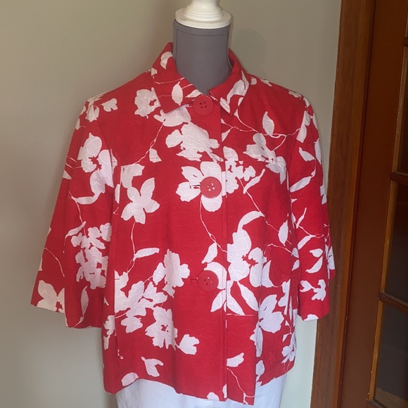 🌟NWT Cold water creek red & white jacket🌟 - Picture 9 of 12